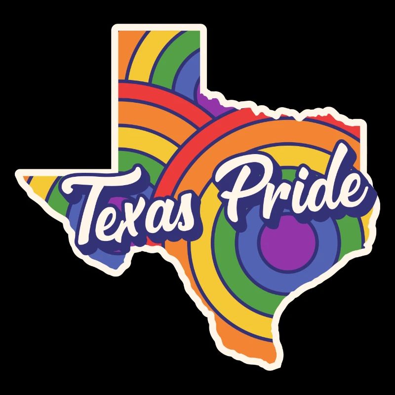 Rainbow Map Texas Design for LGBT+ Texans