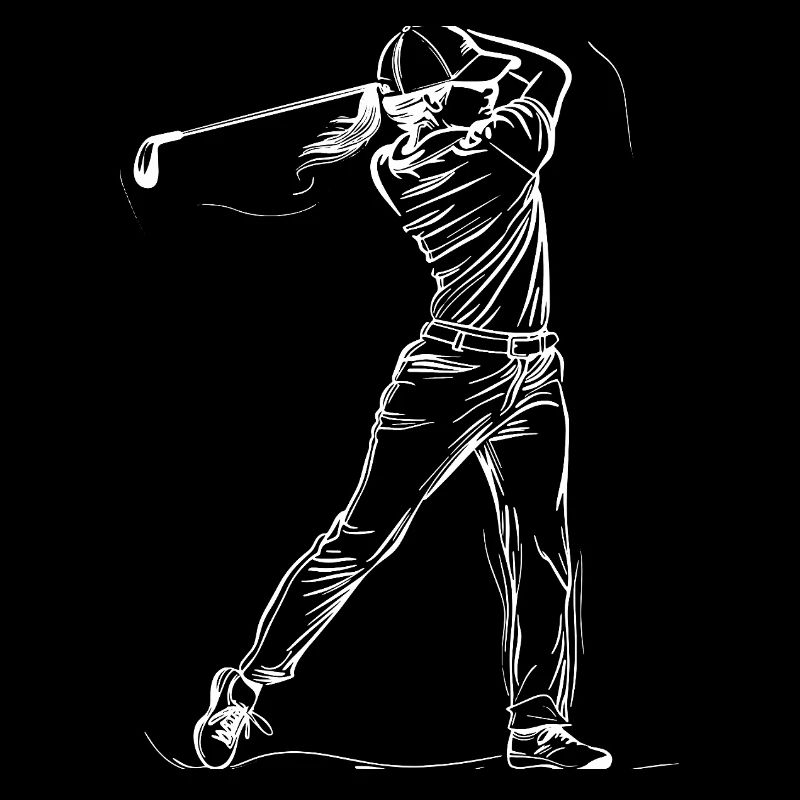 Dessin au trait de golfeuse