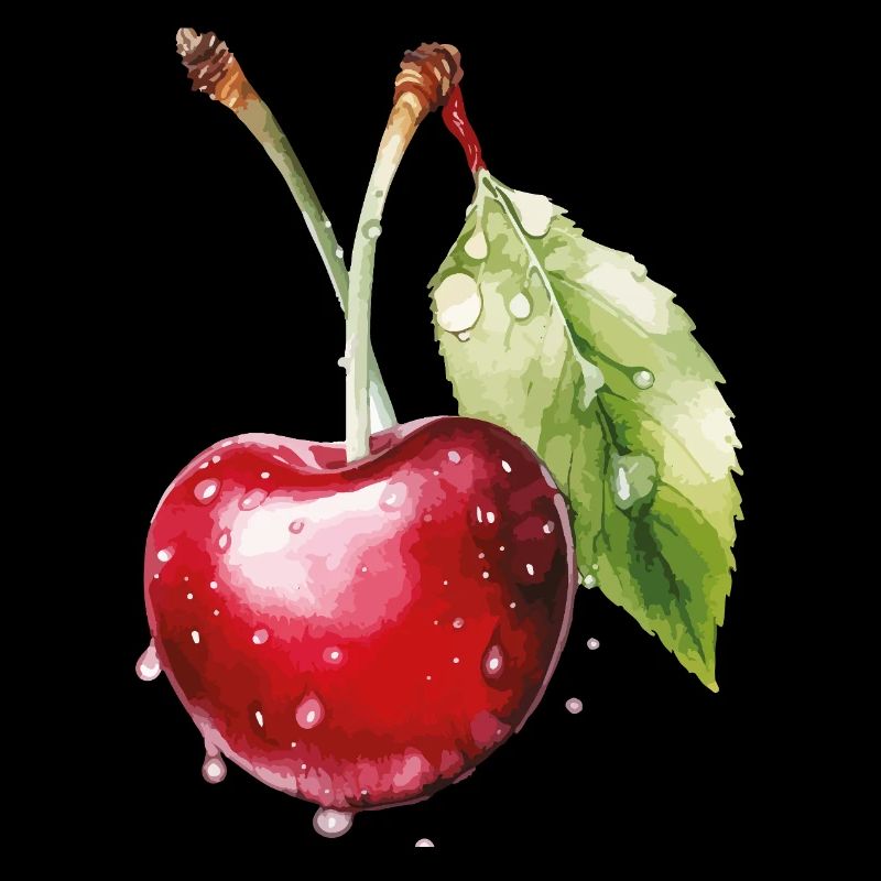 Fruity cherry with water droplets