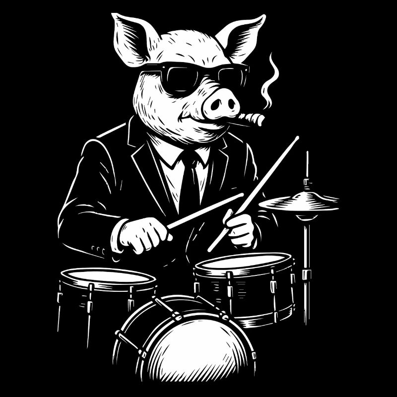 Jazz Pig Drummer in Suit