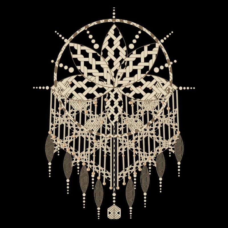 Macramé pendant with ornate knot patterns