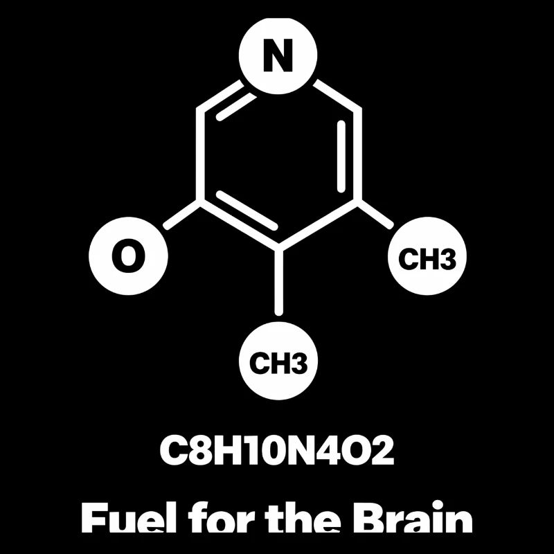 Caffeine Molecule Graphic Fuel for the Brain