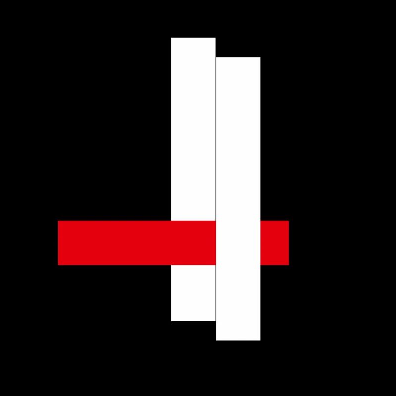 Geometric Contrast Red Black White