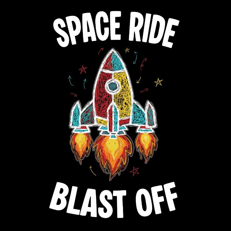 Fusée Espace Retro Scribble Blast Off