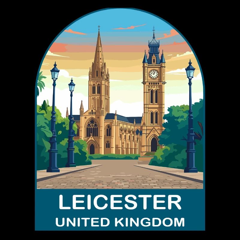 Conception d’affiche de voyage Leicester Skyline UK