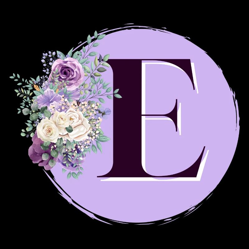 lettre E Couronne de fleurs