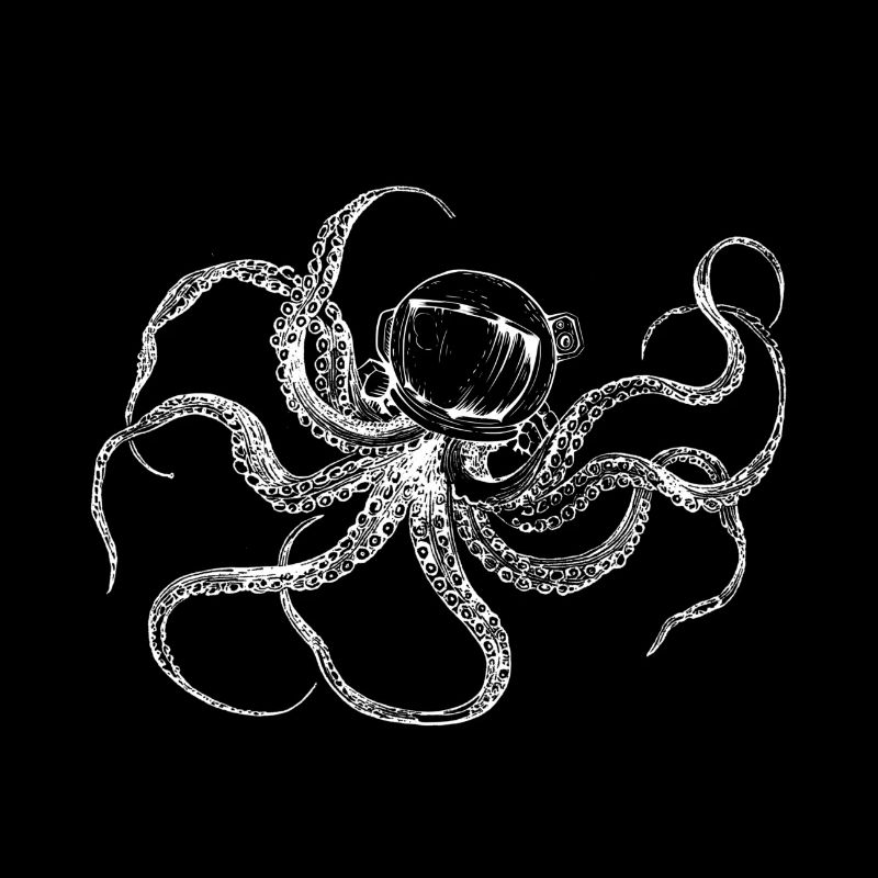 Astronauts Octopus, Octopus, Surreal Art Design