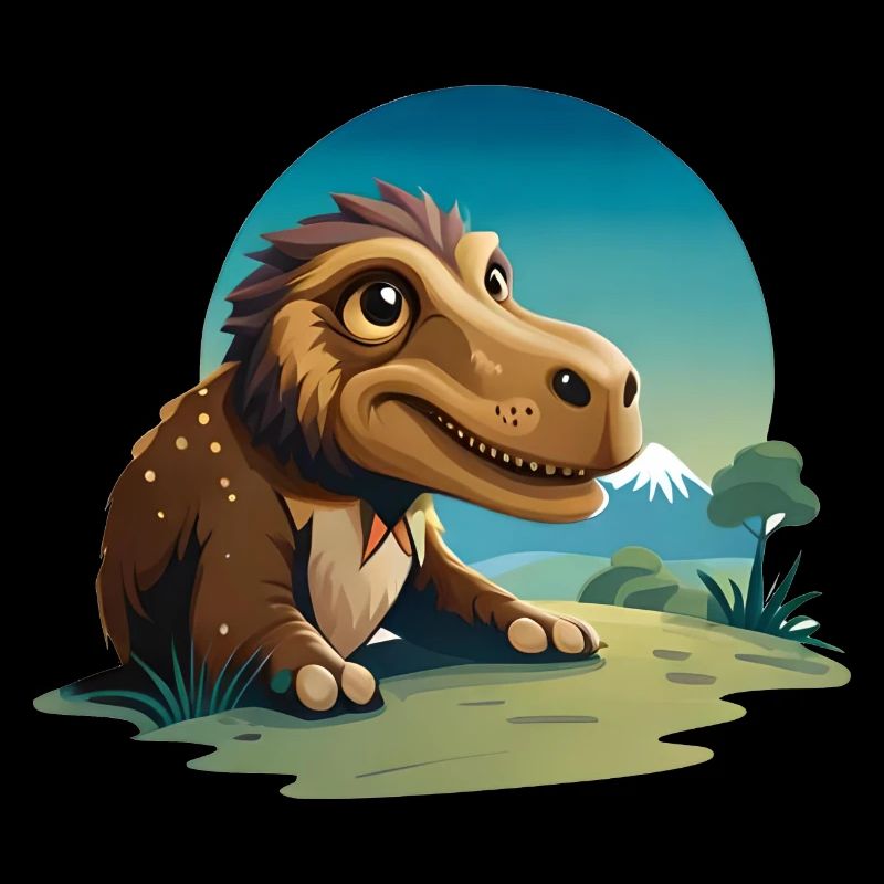 Dinosaur walking in the grass
