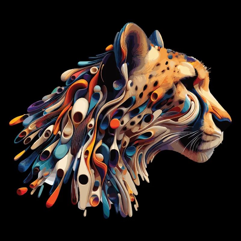 Guépard abstrait coloré