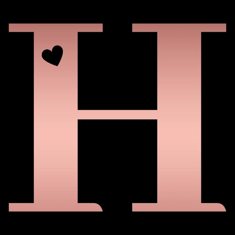 lettre H rose gold