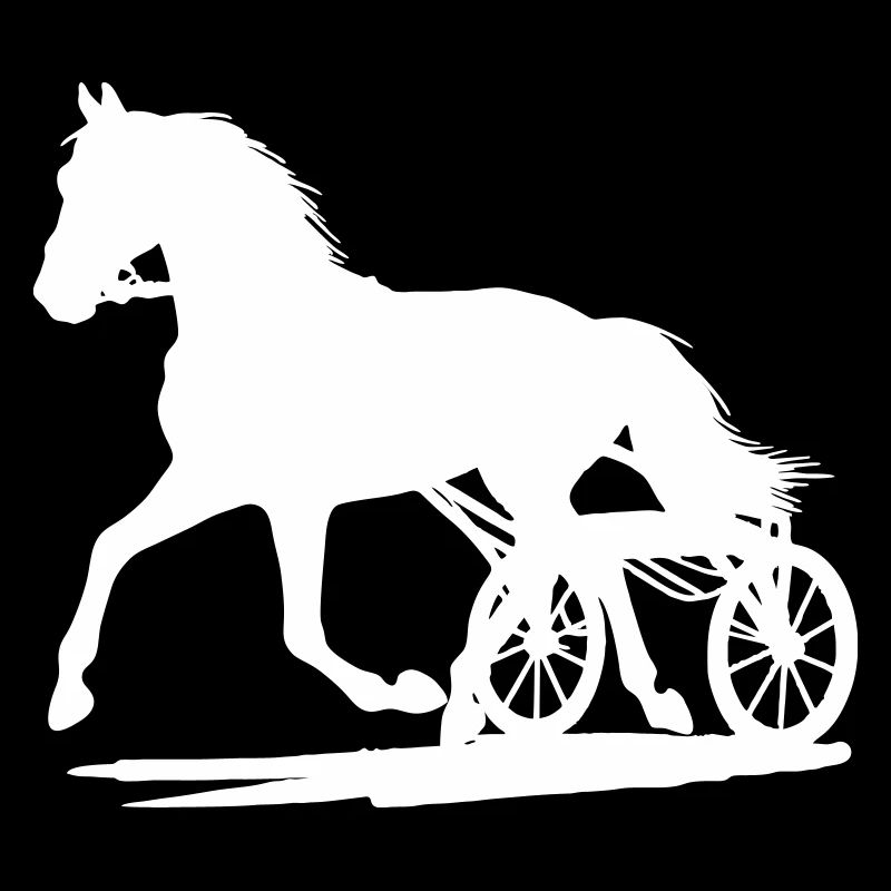 Trotteur devant sulky blanc