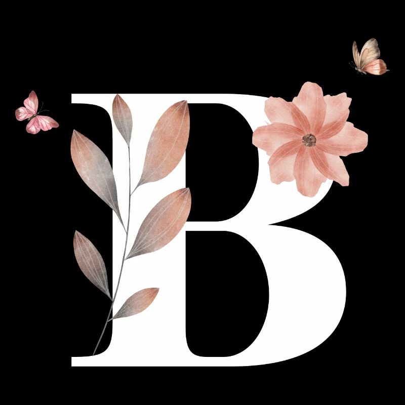 Letter b wildflowers watercolors