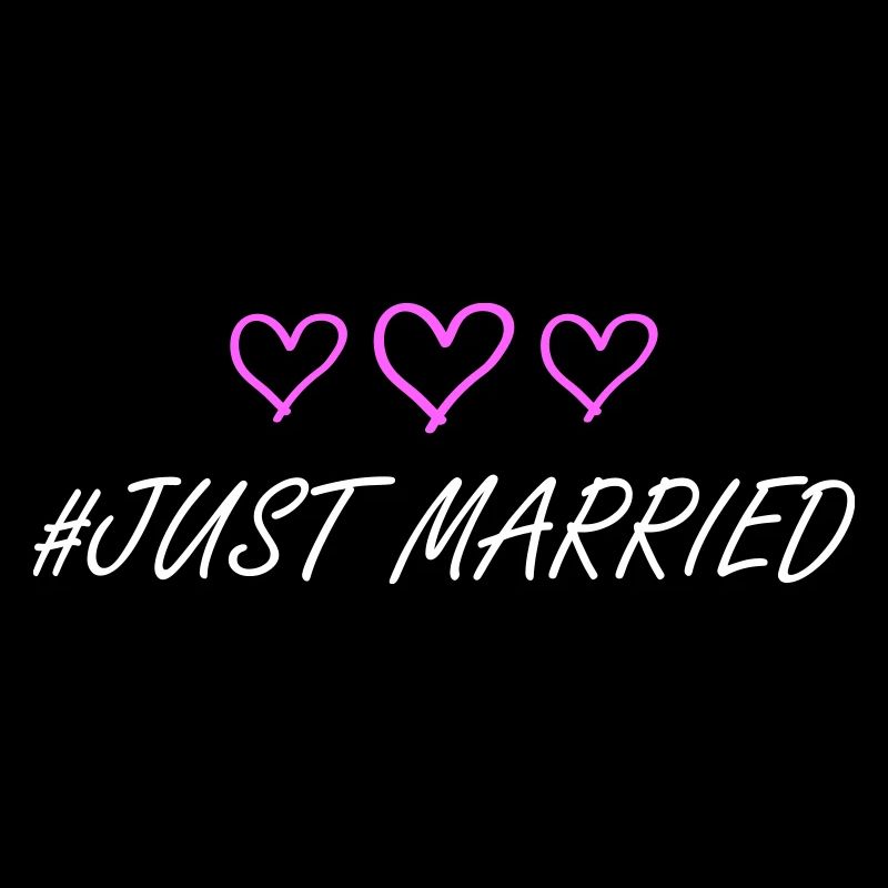 Coeurs de mariage juste mariés