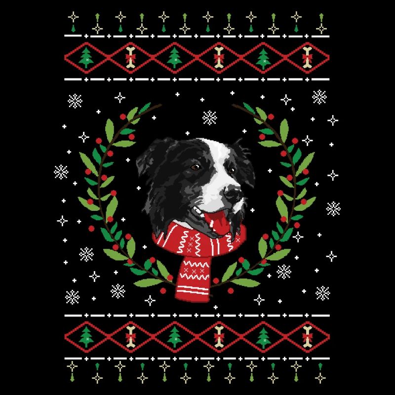 Border Collie hässlicher Weihnachtspullover