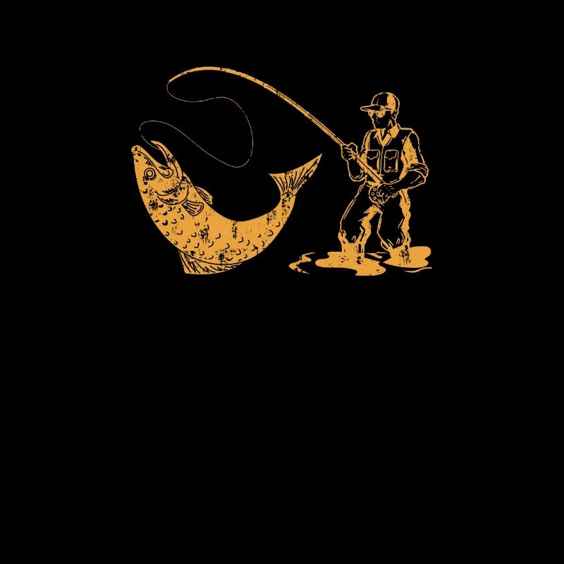 Angler with rod and fish
