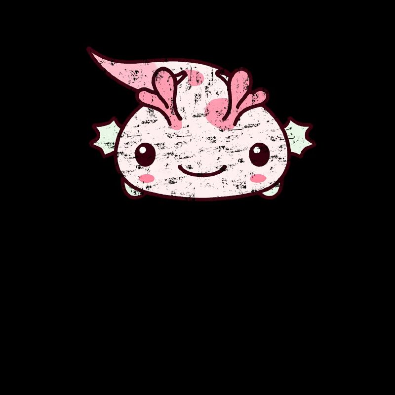 Doux design axolotl dans le style kawaii