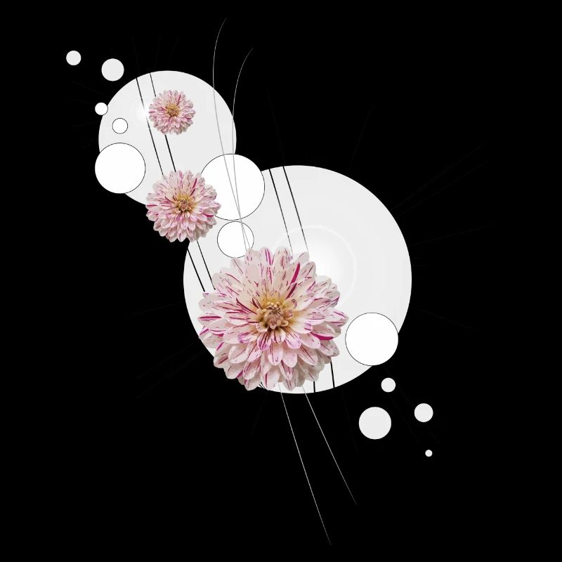 Dahlie Schnörkel grau