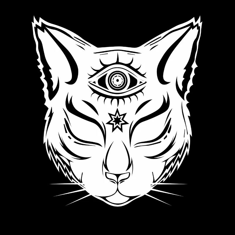 Chat avec le troisième oeil - dessus du sol