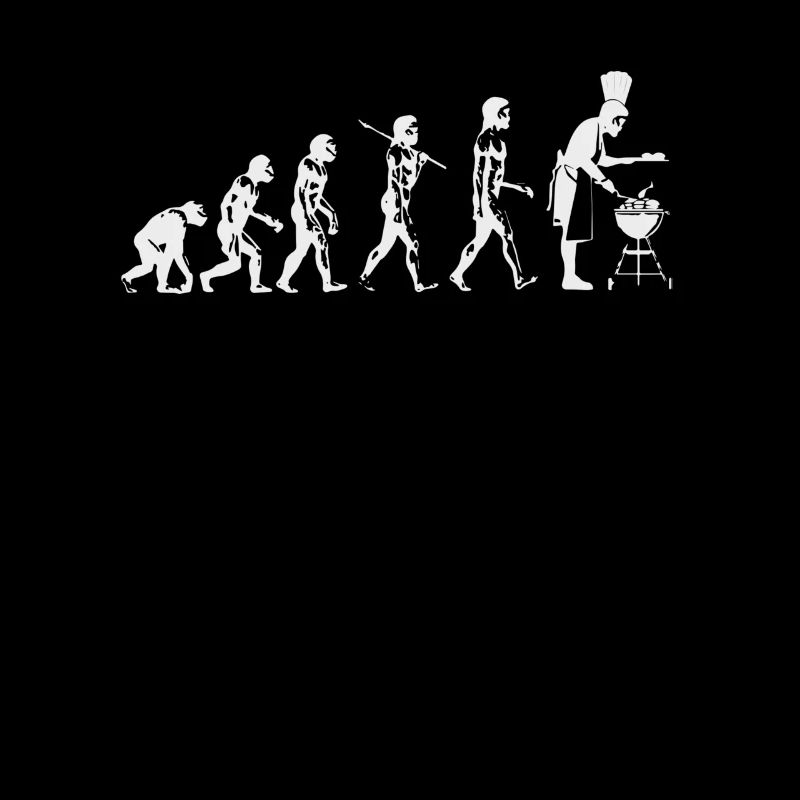 Evolution grillen Fleisch Witz Spaß Mann Geschenk