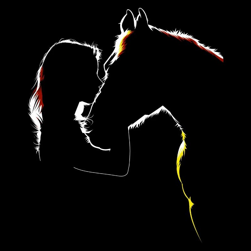 Pferd Mädchen Silhouette