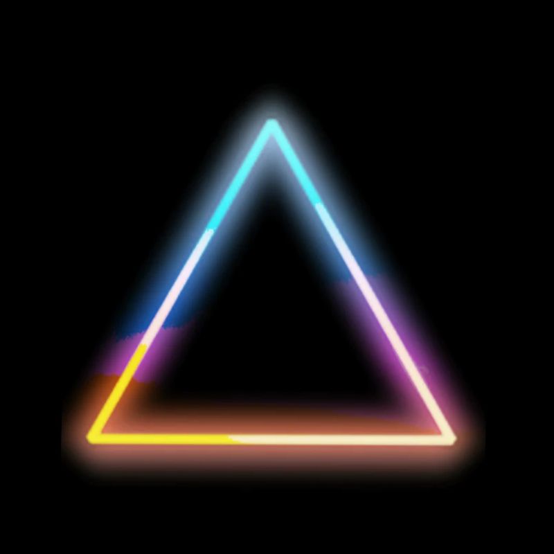 Modernes leuchtendes Neon drei Eck