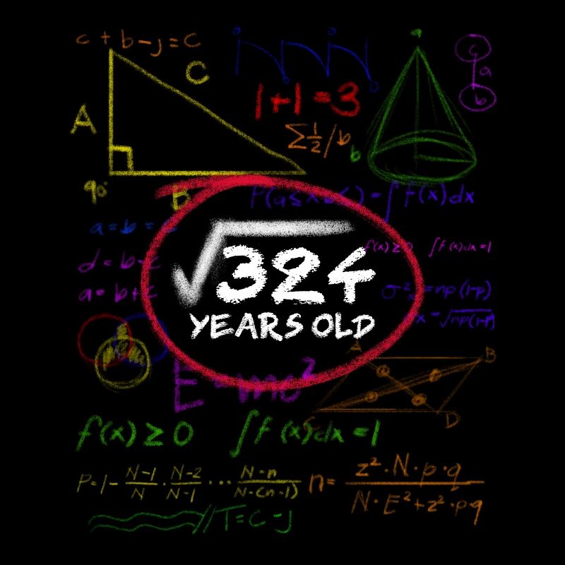 18. Geburtstag Mathe Wurzelrechnung Nerd