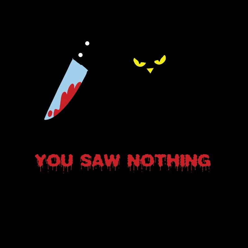 Mörderische schwarze Katze mit Messer Verdächtig