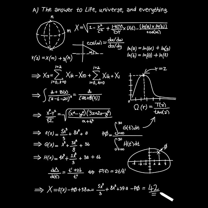 The answer is 42 memes student teacher blackboard math