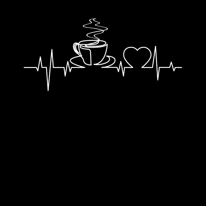 Coffee heartbeat pulse line caffeine lovers