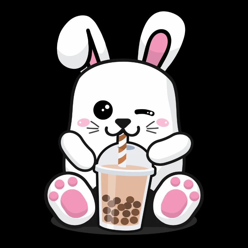 Lapin Boba Tea Drinks Lover Foodie Bubble Tea Pun