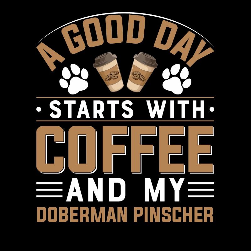 Doberman Coffee Drinking Dog breed Paw Caffeine