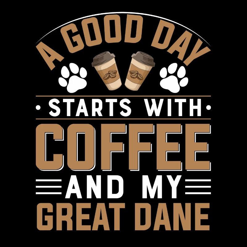 Great Dane Dog Coffee Drinking Caffeine Paw