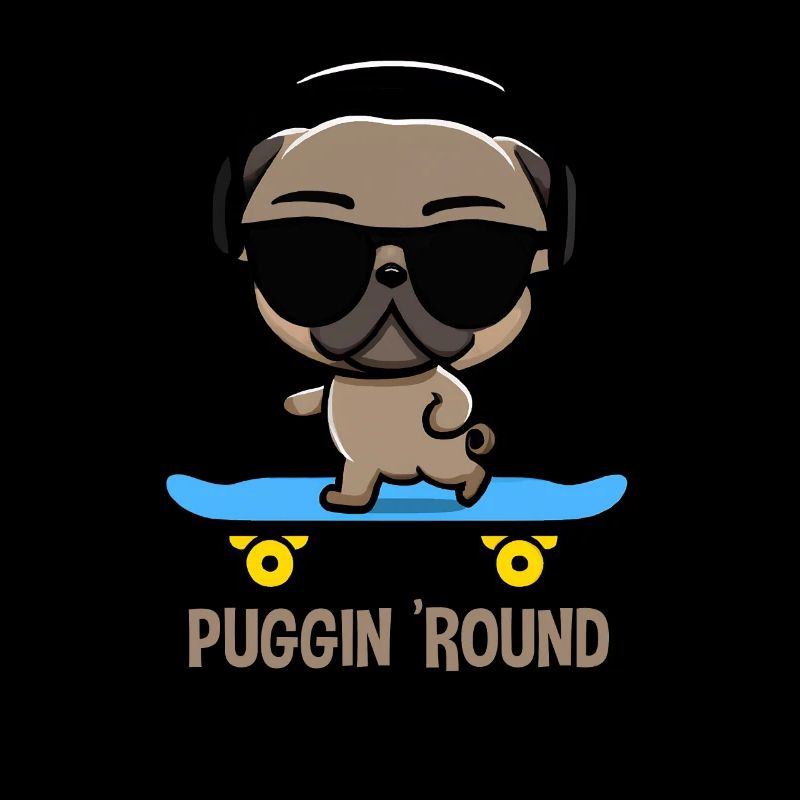Carlin sur skateboard en train de faire du pugging