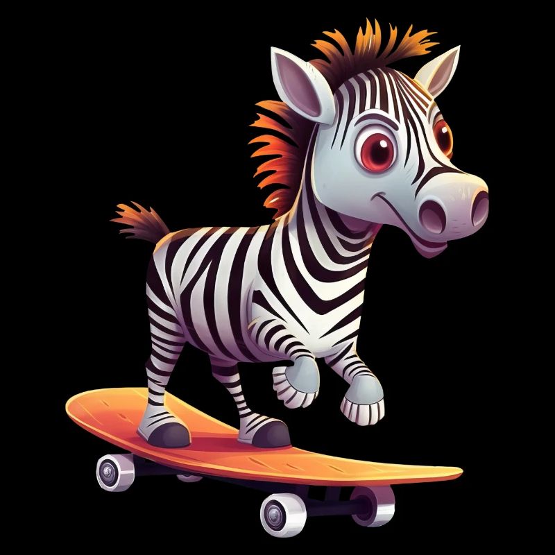 Zebra auf Skateboard - Dynamisches Design