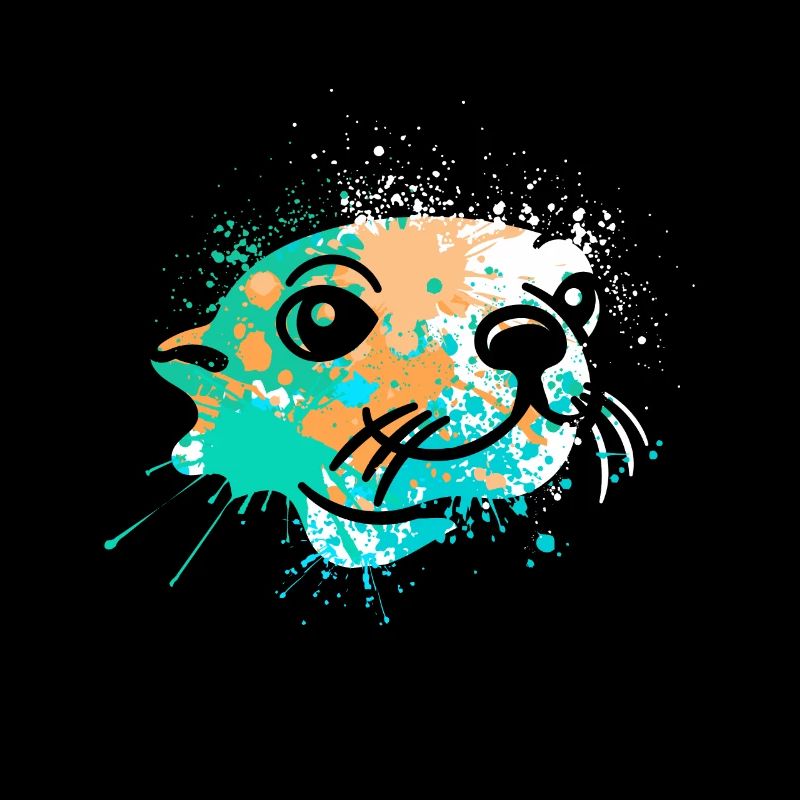 Splash Art Seehund Seelöwe Robbe