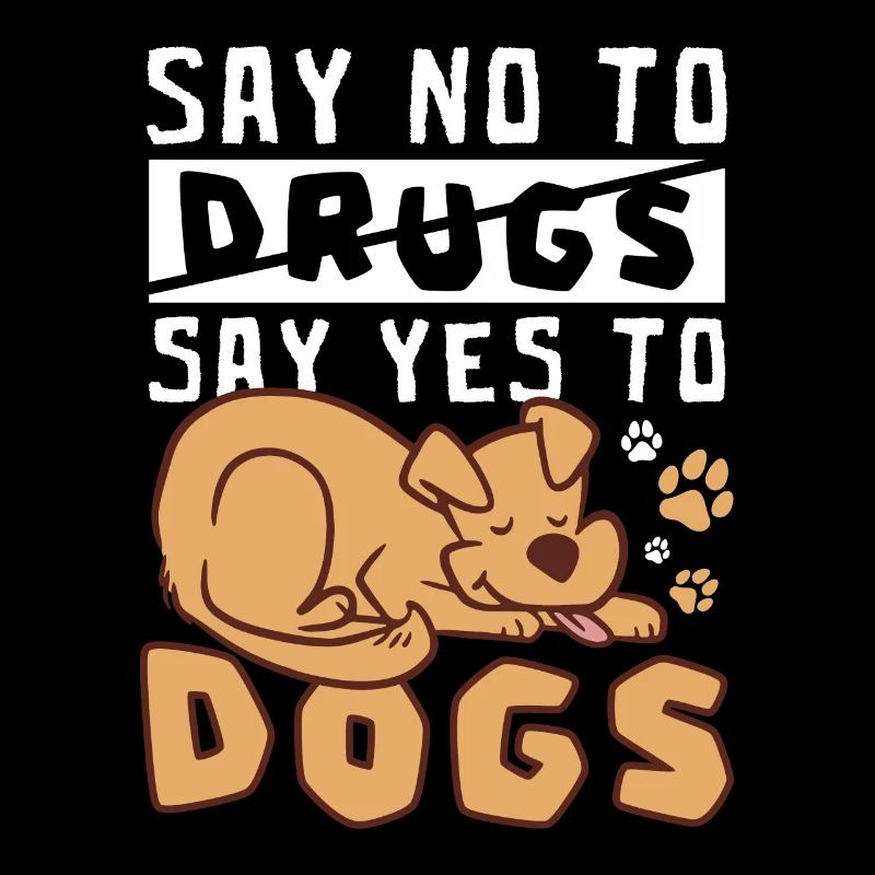 Dites non aux drogues Dites oui aux chiens Ruban rouge