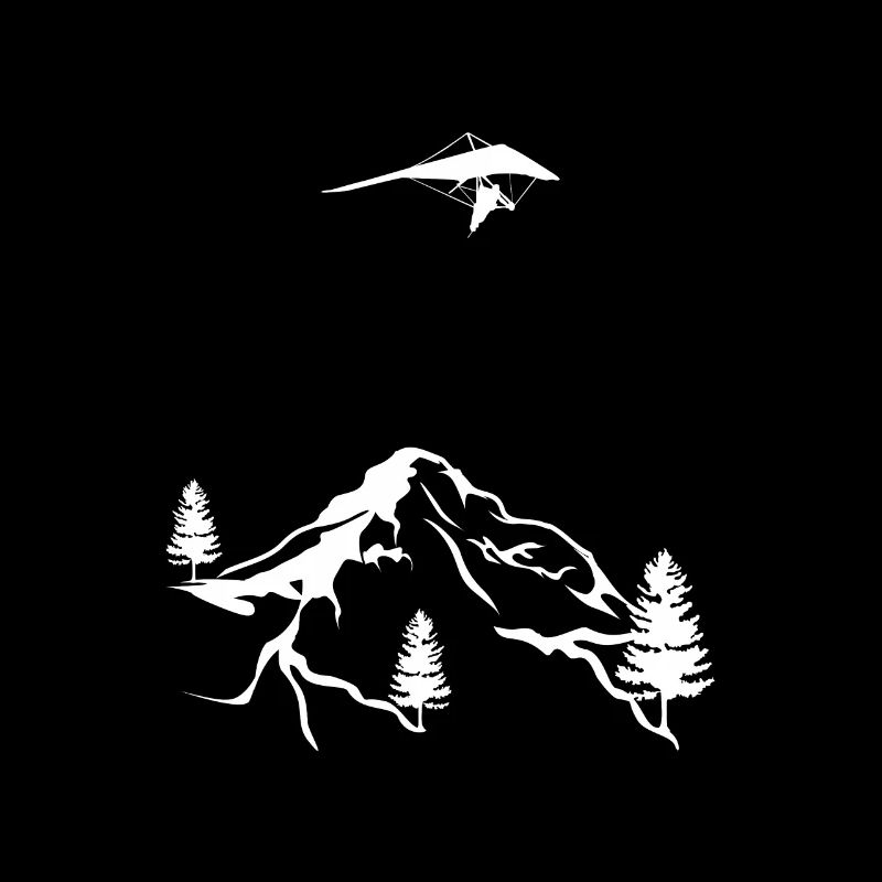 Drawn Hangglider Flight Mountains Hang Gliding