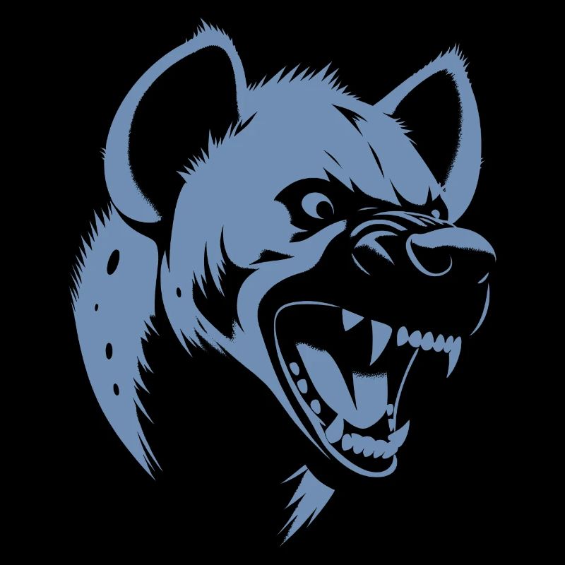 Minimalistische Hyäne Silhouette Brüllend