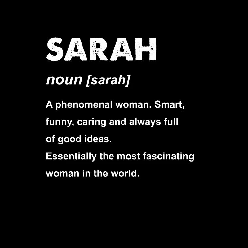 Conception de cadeau de nom de Sarah