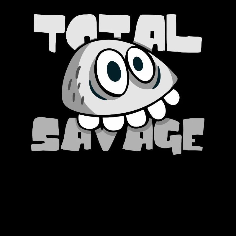 Total wild Comic Stein mit Zähnen