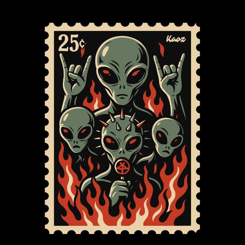 Extraterrestres avec masque et feu
