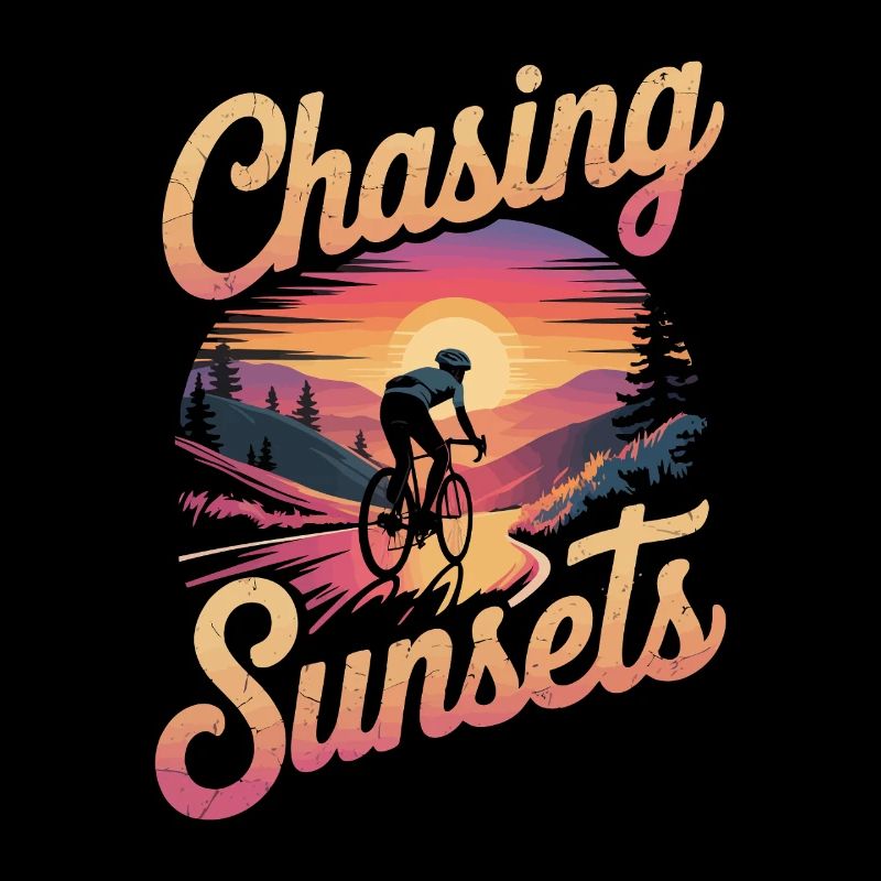 Cyclist Chasing Sunsets