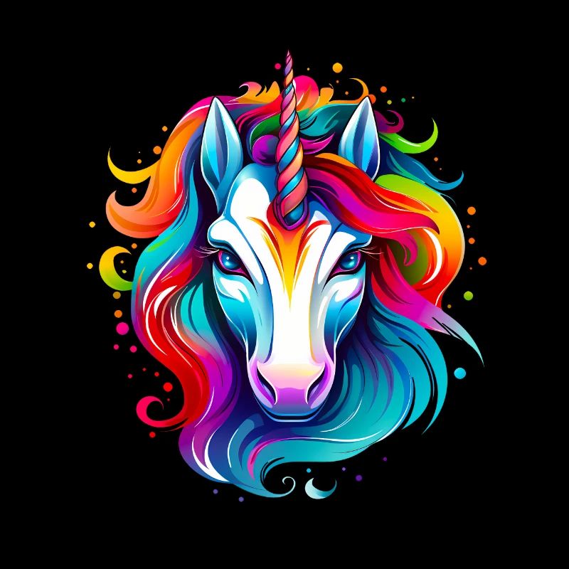 Rainbow unicorn with colorful mane