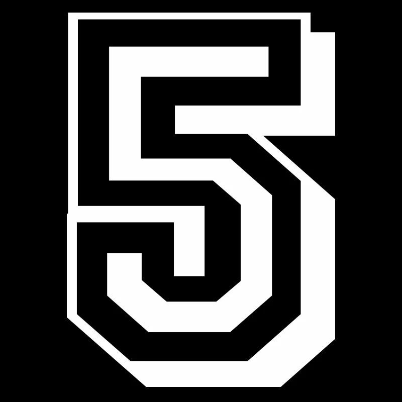 5 Five Number Birthday White