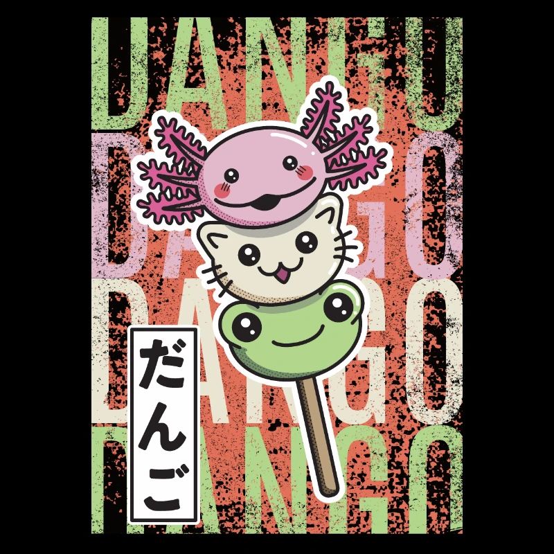 Dango Kawaii axolotl chat grenouille