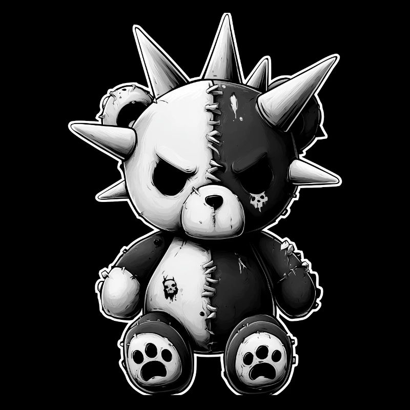 Split Skull Plush Bear Punk