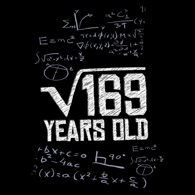 Square Root 169 13 Birthday Math Genius