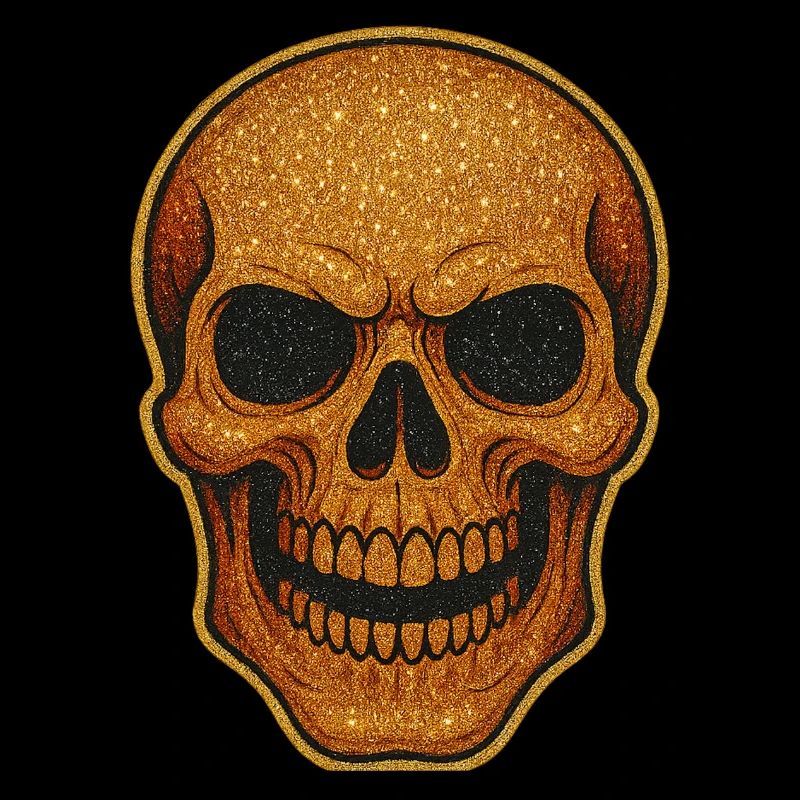 Glitzernder Goldschädel Schädel-Design