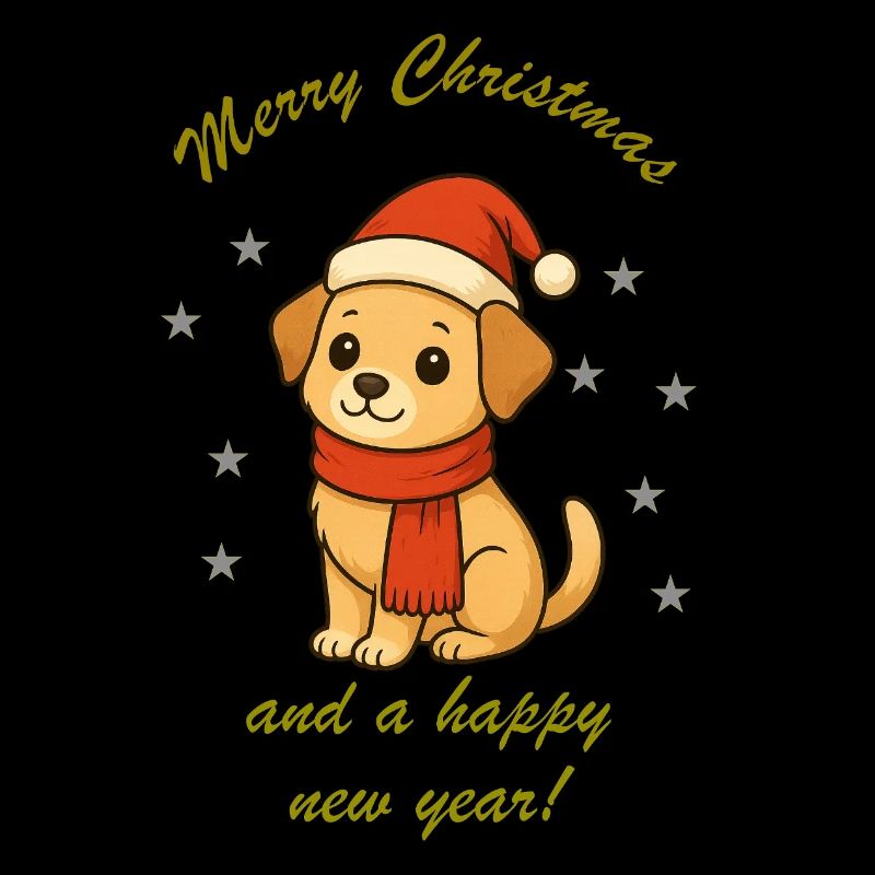 Chien de Noël avec écharpe