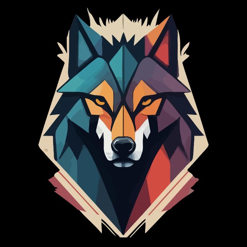 Geometric Wolf Head